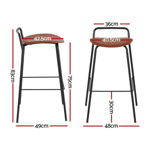 4x Artiss Bar Stools | Kitchen Counter Dining Chairs | Metal | Brown