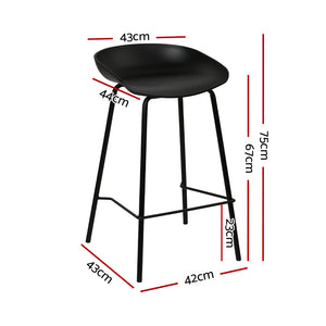 2x Bar Stools | Kitchen Counter Stools | Metal