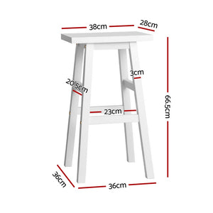 4x Bar Stools | Kitchen Chairs | Wooden | White Finish