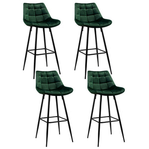 4x Bar Stools | Velvet Chairs | Green Upholstery