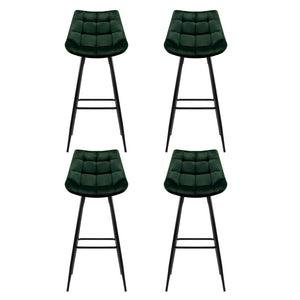 4x Bar Stools | Velvet Chairs | Green Upholstery