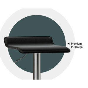 2x Bar Stools | Faux Leather Chair | Black