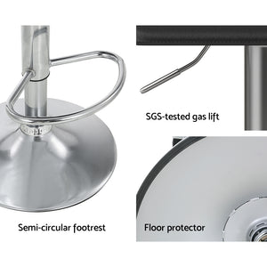 2x Bar Stools | Faux Leather Chair | Black