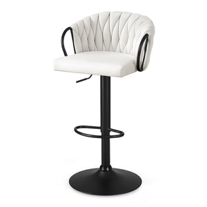 Bar Stool x1 | Woven Velvet Counter Stool | Ivory