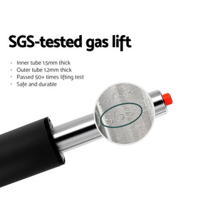 2x Bar Stools | PU Leather | Gas Lift | Black