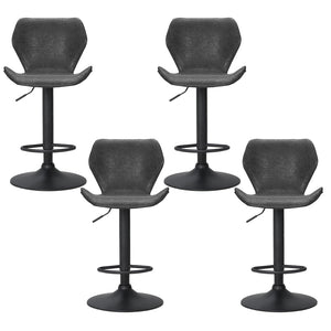 4x Bar Stools | Vintage Leather | Gas Lift | Black Finish