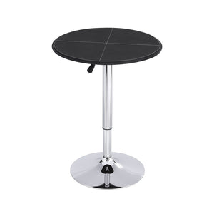 Round Bar Table | Swivel | Height Adjustable | PVC Leather | Black | 62cm
