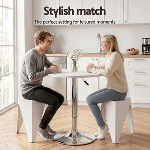 Bar Table & Stools Set | 3 Piece Cafe Style Dining Set | White