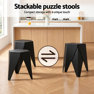Bar Table & Stools Set | 3 Piece Dining Set | PVC Leather | Black