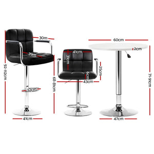 Artiss Bar Table & Stools Set | Dining Desk | Kitchen Chairs | Pub Style | Modern