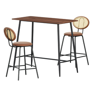 Artiss Bar Table & Stools Set | Dining Desk | Industrial | Kitchen Chairs | Cafe Pub