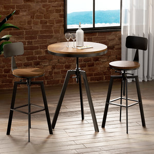 Artiss Bar Table & Stools Set | Dining Desk | Industrial | Kitchen Chairs | Pub Style