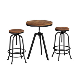 Artiss Bar Table & Stools Set | Dining Desk | Industrial | Kitchen Chairs | Cafe Pub