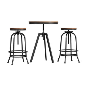 Artiss Bar Table & Stools Set | Dining Desk | Industrial | Kitchen Chairs | Cafe Pub