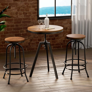 Artiss Bar Table & Stools Set | Dining Desk | Industrial | Kitchen Chairs | Cafe Pub