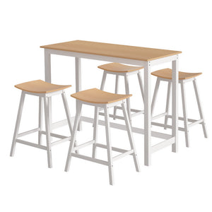 Artiss Bar Table & Stools Set | Dining Desk | Solid Wood | Kitchen Chairs | Cafe Pub