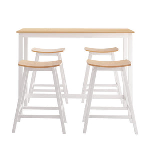 Artiss Bar Table & Stools Set | Dining Desk | Solid Wood | Kitchen Chairs | Cafe Pub