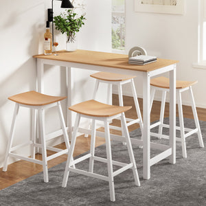 Artiss Bar Table & Stools Set | Dining Desk | Solid Wood | Kitchen Chairs | Cafe Pub