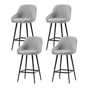 4x Bar Stools | Upholstered Stool | Counter Seat | Kitchen & Dining Chairs