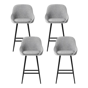 4x Bar Stools | Upholstered Stool | Counter Seat | Kitchen & Dining Chairs