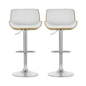 2x Bar Stools | Adjustable | Leather Chairs