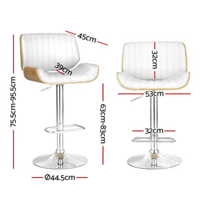 4x Bar Stools | Adjustable Leather Chairs | Ergonomic Design