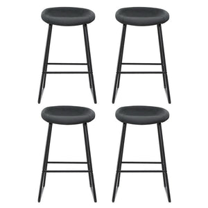 4x Bar Stools | Kitchen Dining Chairs | Counter Stool | PU Leather | Metal Finish