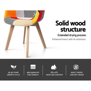 Artiss Dining Chairs | Set of 4 | Fabric | Retro Replica DSW