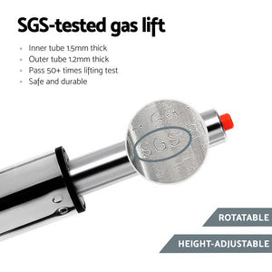 4x Bar Stools | Linen Padded | Gas Lift Adjustable | Modern Design