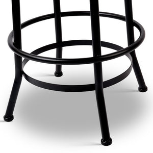 Industrial Styled Bar Stool With Round Seat