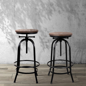 Industrial Styled Bar Stool With Round Seat