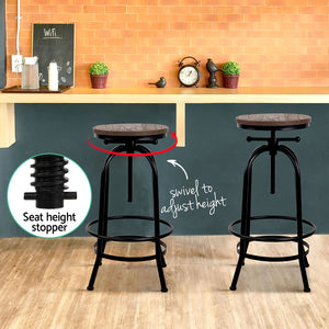 Industrial Styled Bar Stool With Round Seat