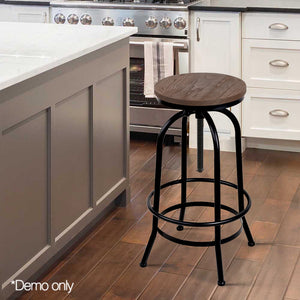 Industrial Styled Bar Stool With Round Seat