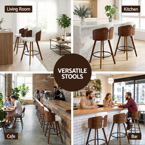 Wooden Bar Stool | Swivel | 58cm Seat Height | Kitchen Counter Stool