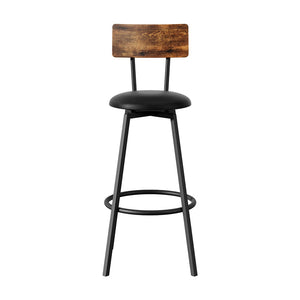 Artiss Bar Stools | 2X Industrial | Upholstered with Steel Frame | Anti-Scratch