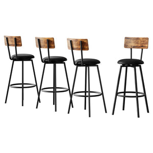 Artiss Bar Stools | 4X Industrial | Upholstered with Steel Frame | Anti-Scratch