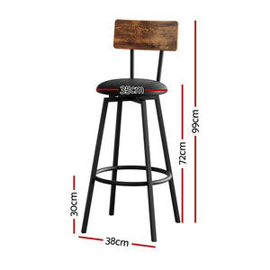Artiss Bar Stools | 4X Industrial | Upholstered with Steel Frame | Anti-Scratch