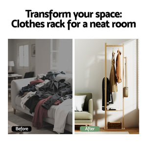Clothes Rack & Airer | Bamboo Coat Stand | Multi-Purpose Storage