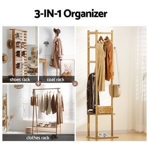 Clothes Rack & Airer | Bamboo Coat Stand | Multi-Purpose Storage