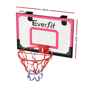 Everfit 23" Mini Basketball Hoop Backboard | Door Wall Mounted | Sports Kids | Red