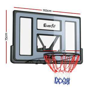 Everfit 45" Basketball Hoop Backboard | Wall Mounted Ring Net | Sports Pro System