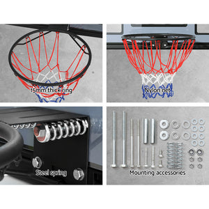 Everfit 45" Basketball Hoop Backboard | Wall Mounted Ring Net | Sports Pro System