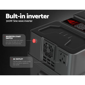Giantz Battery Box 500W Inverter | Deep Cycle Battery | Portable | Caravan | Camping | USB