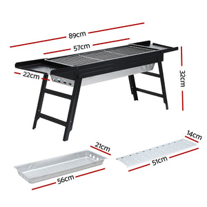 Grillz BBQ Grill | Charcoal Smoker | Foldable Portable Barbecue | Camping Use