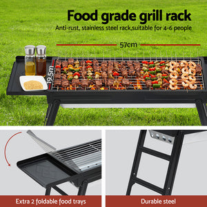 Grillz BBQ Grill | Charcoal Smoker | Foldable Portable Barbecue | Camping Use