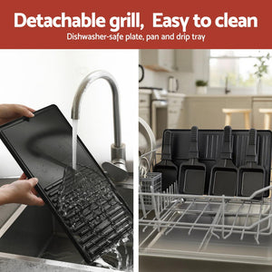 Grillz Electric BBQ Grill 1400W | Non-Stick Hot Plate with 7 Cooking Pans | Indoor & Outdoor Cooking Appliance