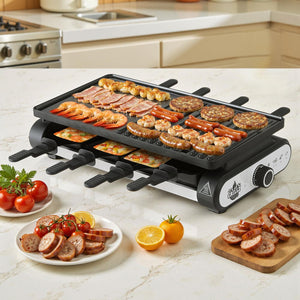 Grillz Electric BBQ Grill 1400W | Non-Stick Hot Plate with 7 Cooking Pans | Indoor & Outdoor Cooking Appliance