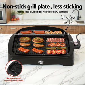 Grillz Electric BBQ Grill 1950W | Non-Stick Hot Plate | Indoor & Outdoor Cooking Appliance