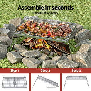 Grillz BBQ Grill | Charcoal Smoker | Foldable | Portable Camping Use