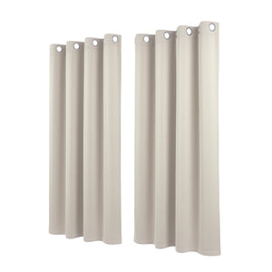 Artiss Blockout Curtains 2X 132x160cm Thermal Insulated Eyelet Drapes Beige